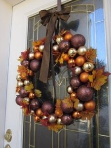 Pretty Fall Wreath ... made with gold and brown ornament balls